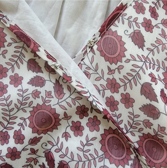 Christy Dawn The Donna Mini Dress in Gooseberry Red Floral Deadstock Fabric XS/S - Picture 7 of 14